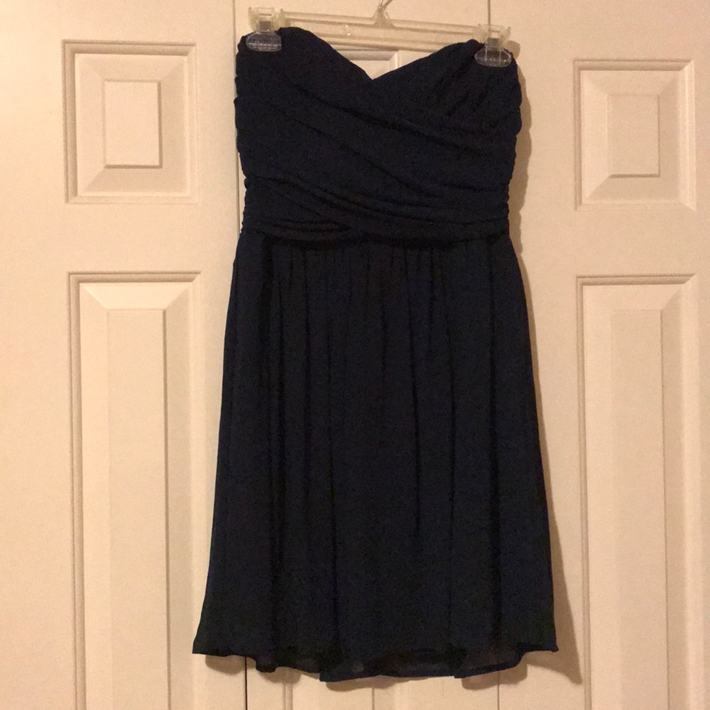 Strapless Navy Dress